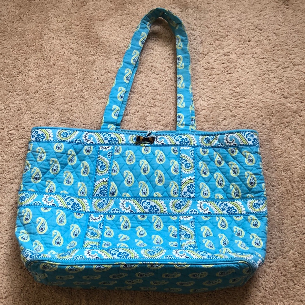 Vera Bradley Tote, Like New, Blue, Green, White